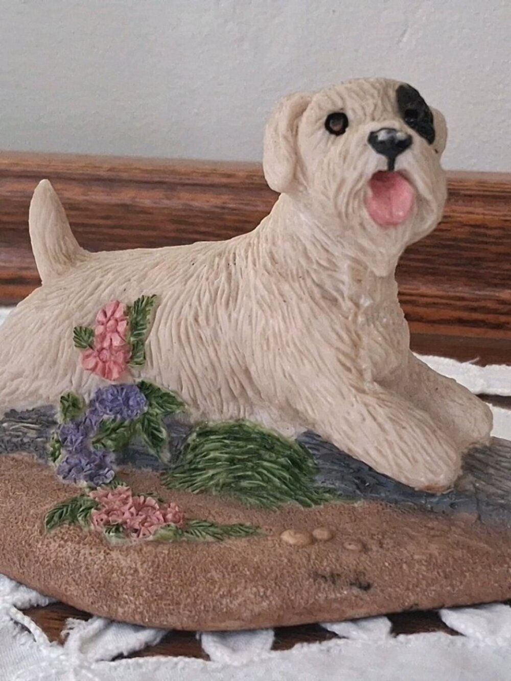 Charmstone Schnauzer Dog Figurine Statue 4 1/2" long EARL SHERWAN 1985